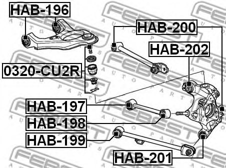 FEBEST HAB-196 Control Arm-/Trailing Arm Bush